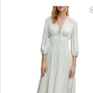 Rinca Smocked Waist Satin Dress, Maje, new with tag, size 34